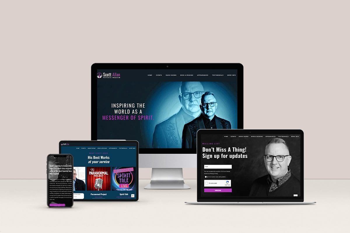 New Website Design For Scott Allan Psychic Medium